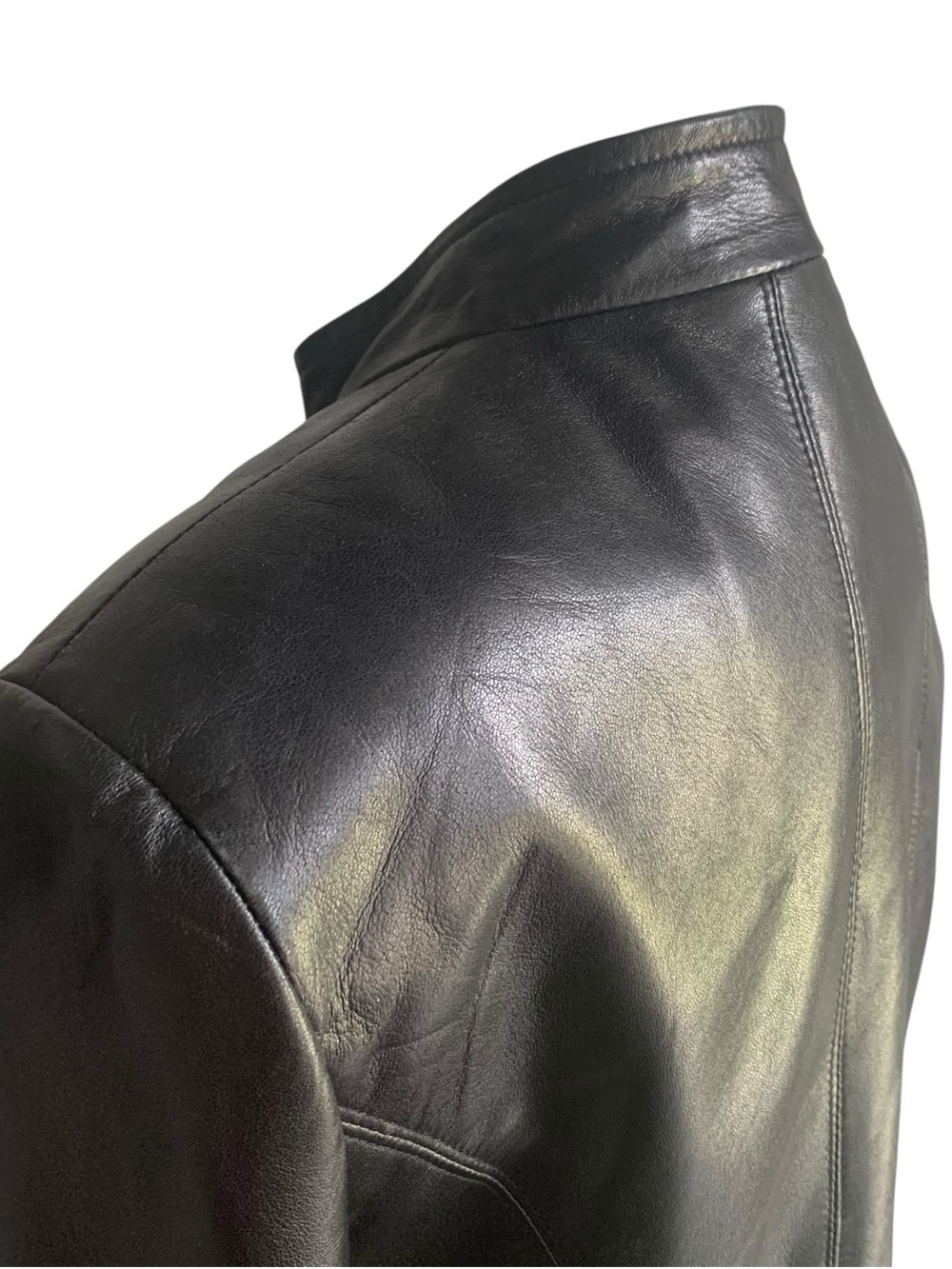 Danier Leather Jacket Black Blazer Tailored Taper 90's-2000s Timeless Classic L - Picture 7 of 16
